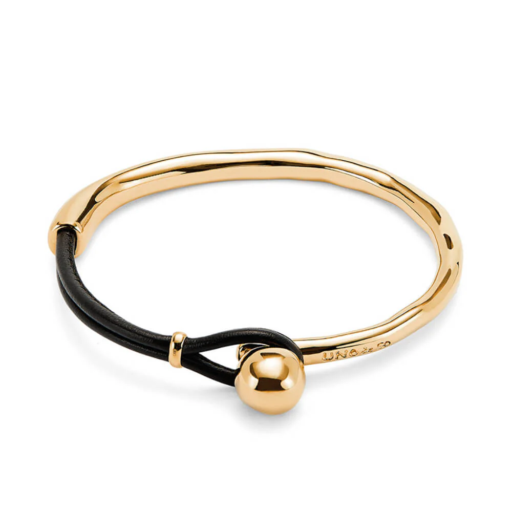 UNOde50 Gold Brown Leather Bracelet