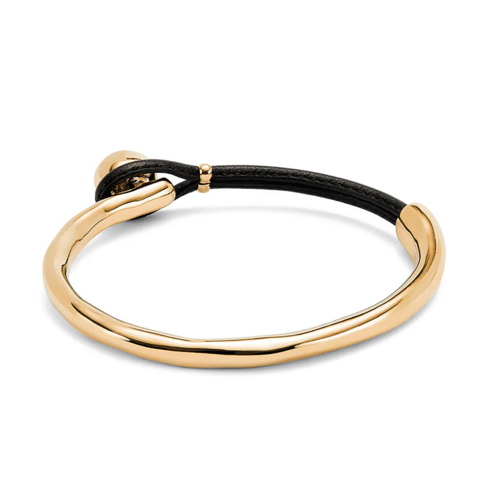 UNOde50 Gold Brown Leather Bracelet - Image 3
