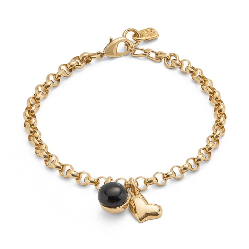 UNOde50 Gold Heart Charm Chain Bracelet