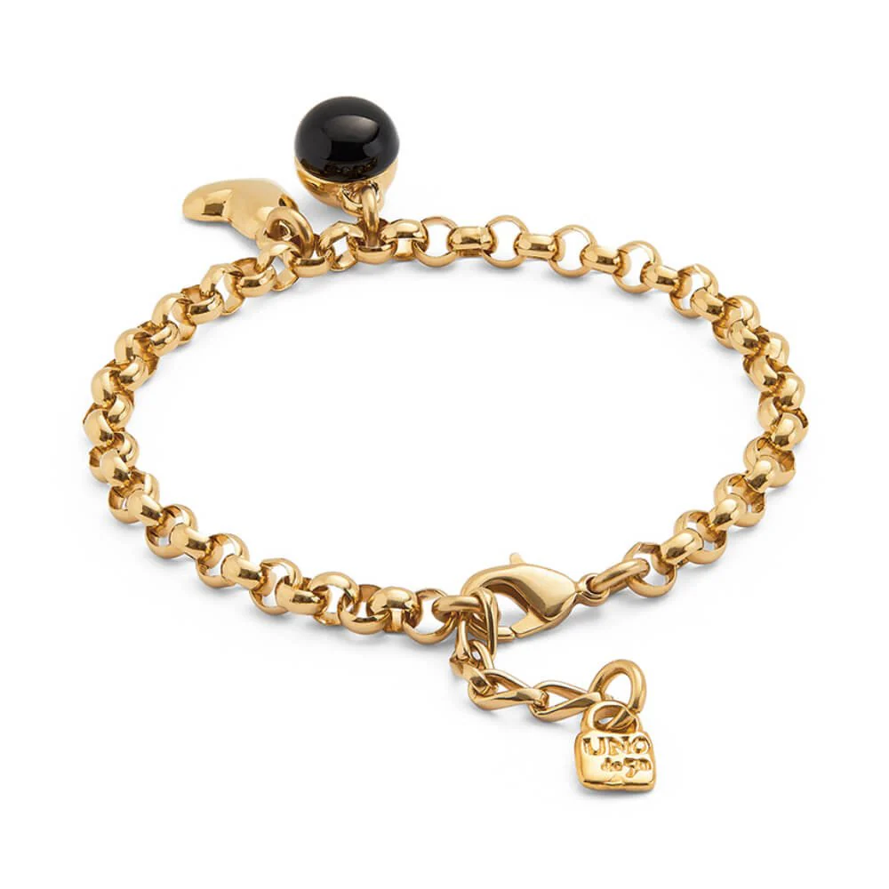 UNOde50 Gold Heart Charm Chain Bracelet - Image 3