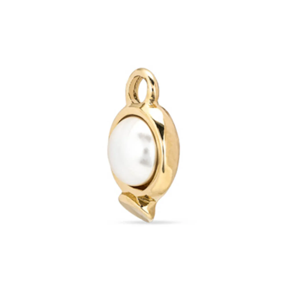 UNOde50 Gold Pearl and Turquoise Earring Charms