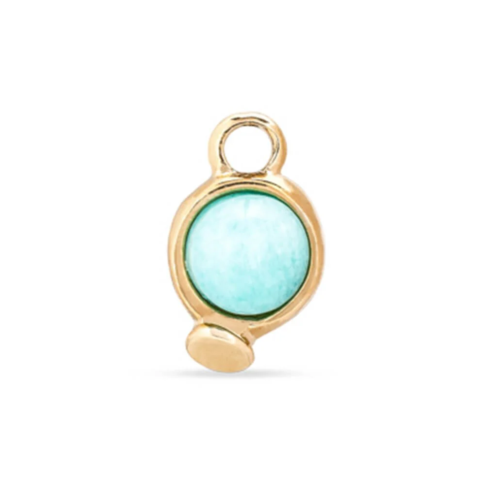 UNOde50 Gold Pearl and Turquoise Earring Charms - Image 2