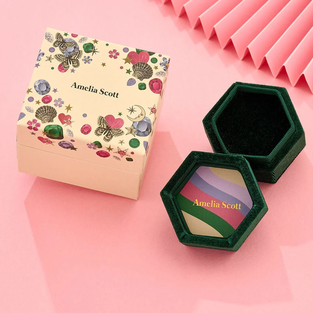 Amelia Scott Gold Dotty Tennis Blush Pink & Emerald Green Necklace - Image 4