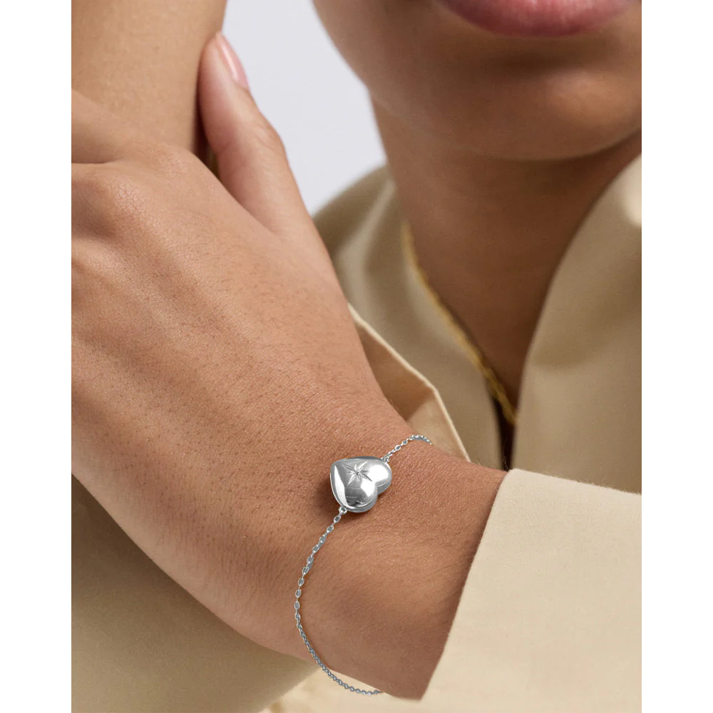 Astley Clarke Silver Biography Heart Locket Bracelet - Image 2
