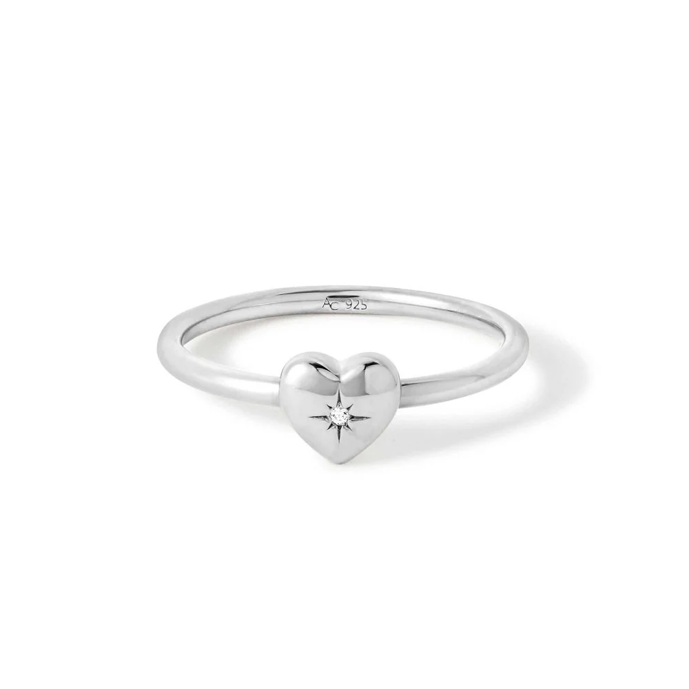 Astley Clarke Silver Biography Heart Ring