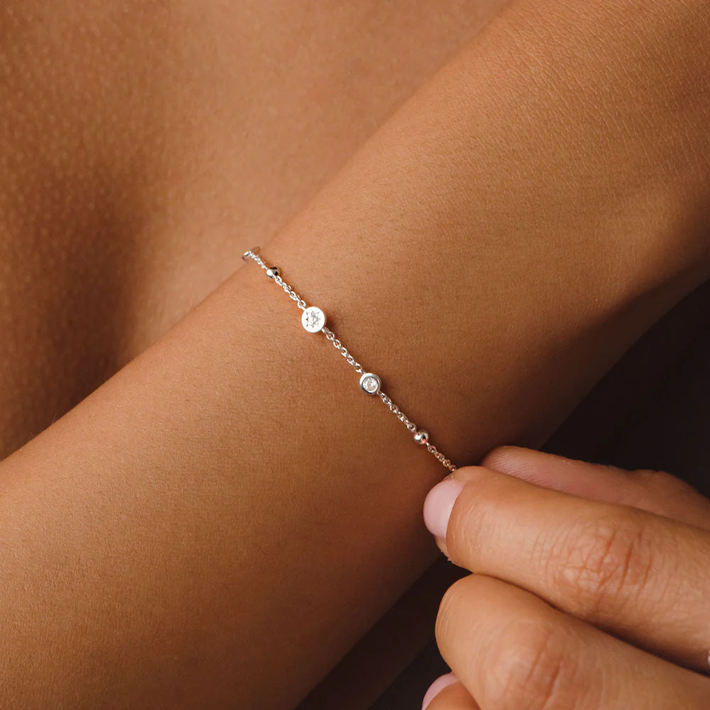 Astley Clarke Silver Polaris North Star Sapphire Station Bracelet - Image 2