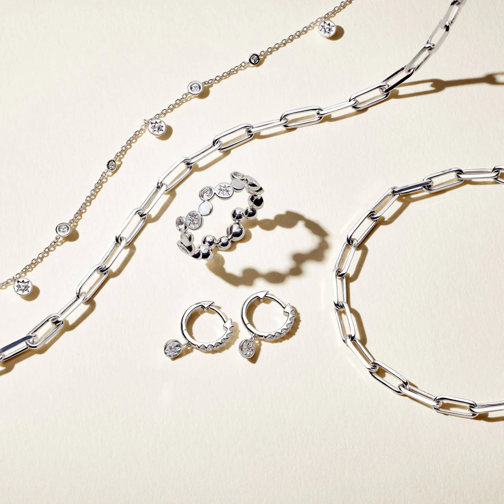 Astley Clarke Silver Polaris North Star Sapphire Station Bracelet - Image 4