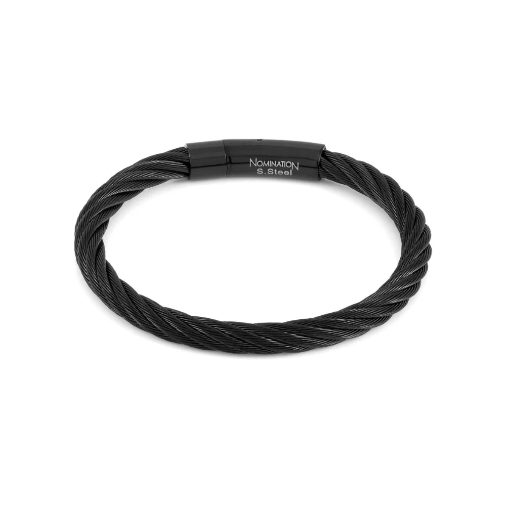 Nomination Black B-Yond Cable Medium Mens Bracelet