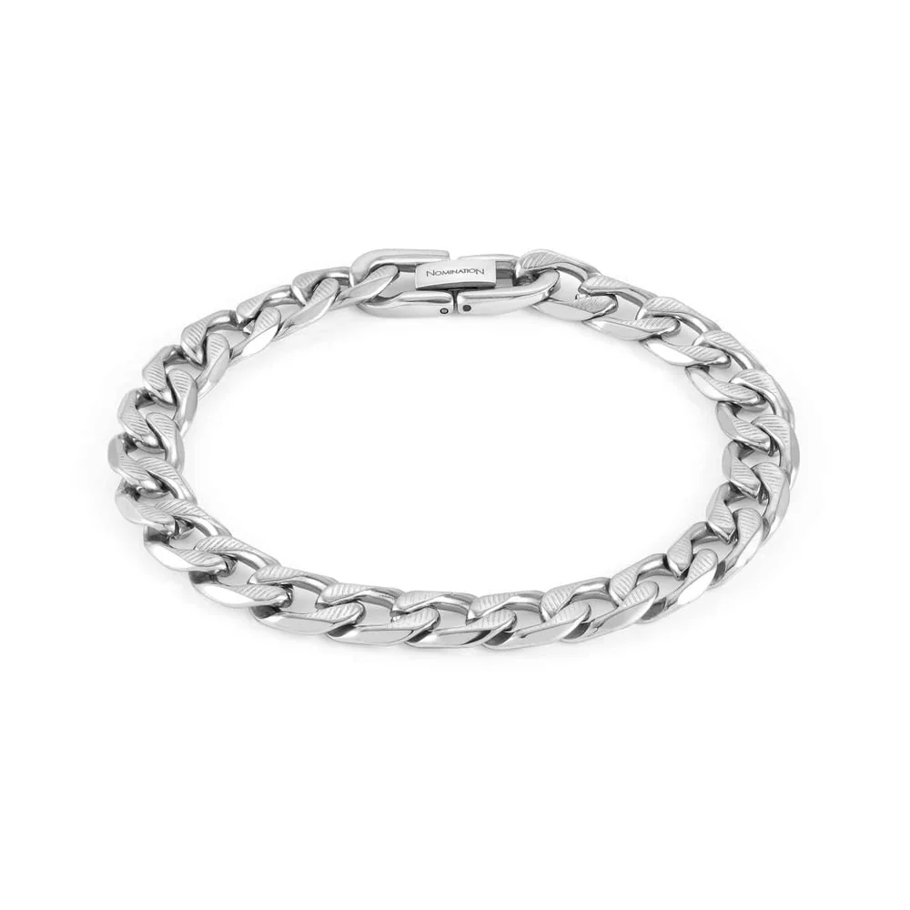 Nomination B-Yond (Striped Curb) Large Mens Bracelet