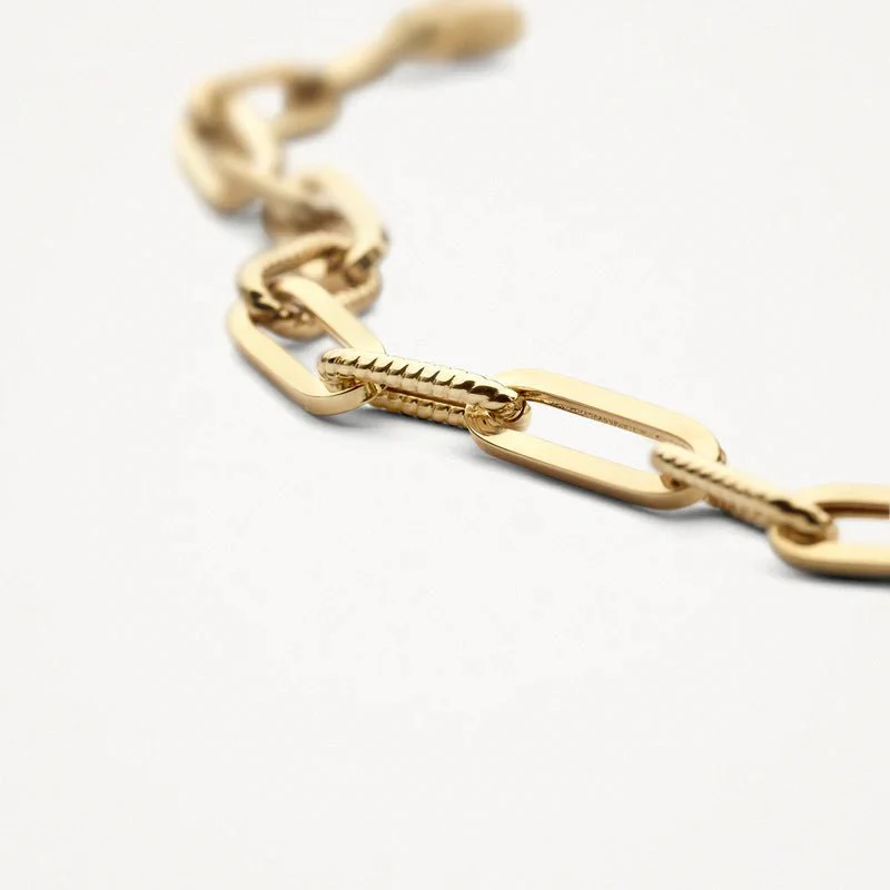 Blush 14ct Solid Gold Detailed Link Bracelet - Image 3