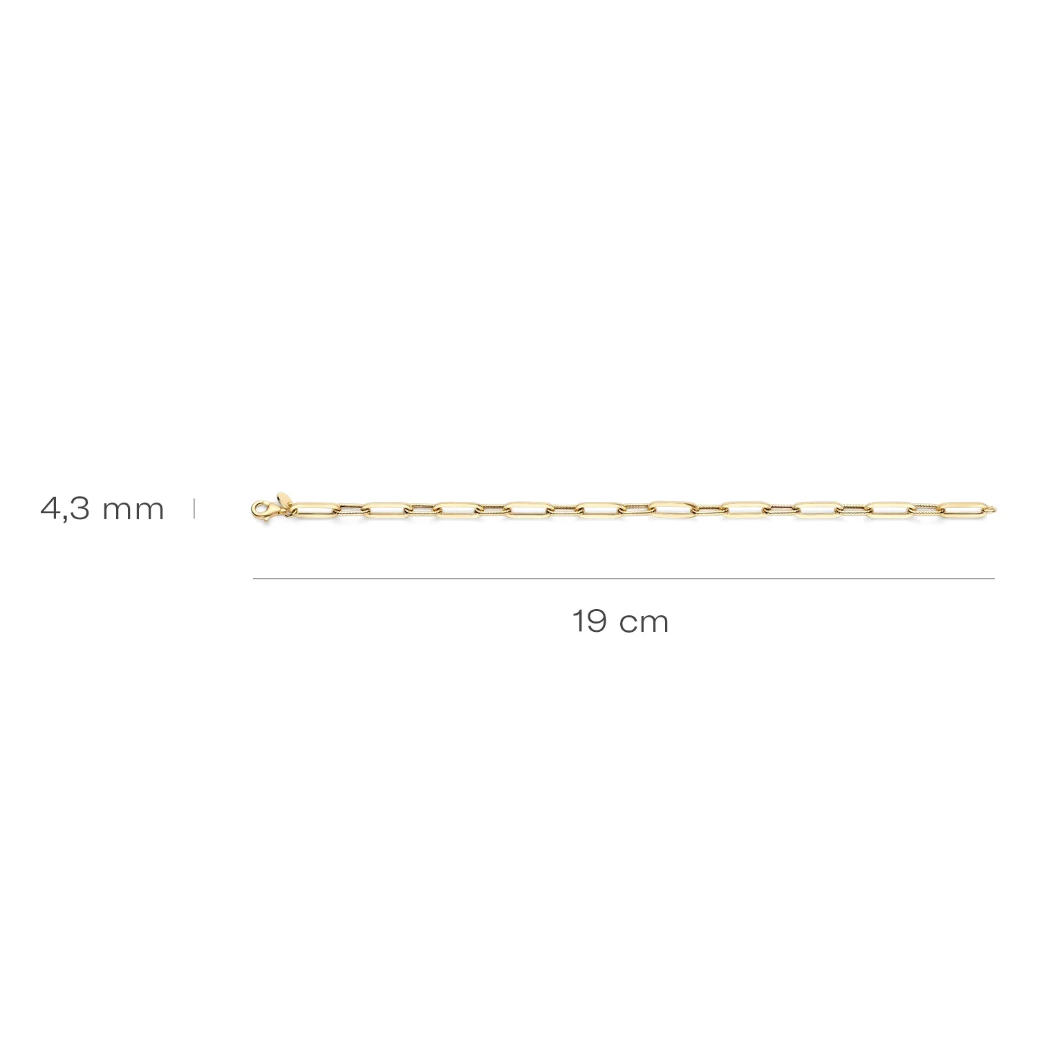 Blush 14ct Solid Gold Detailed Link Bracelet - Image 4