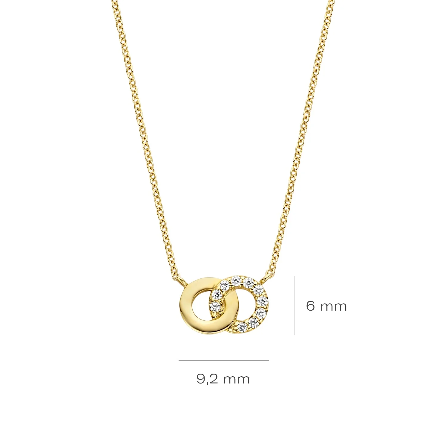 Blush 14ct Solid Gold Interlocking Hoop Necklace - Image 3