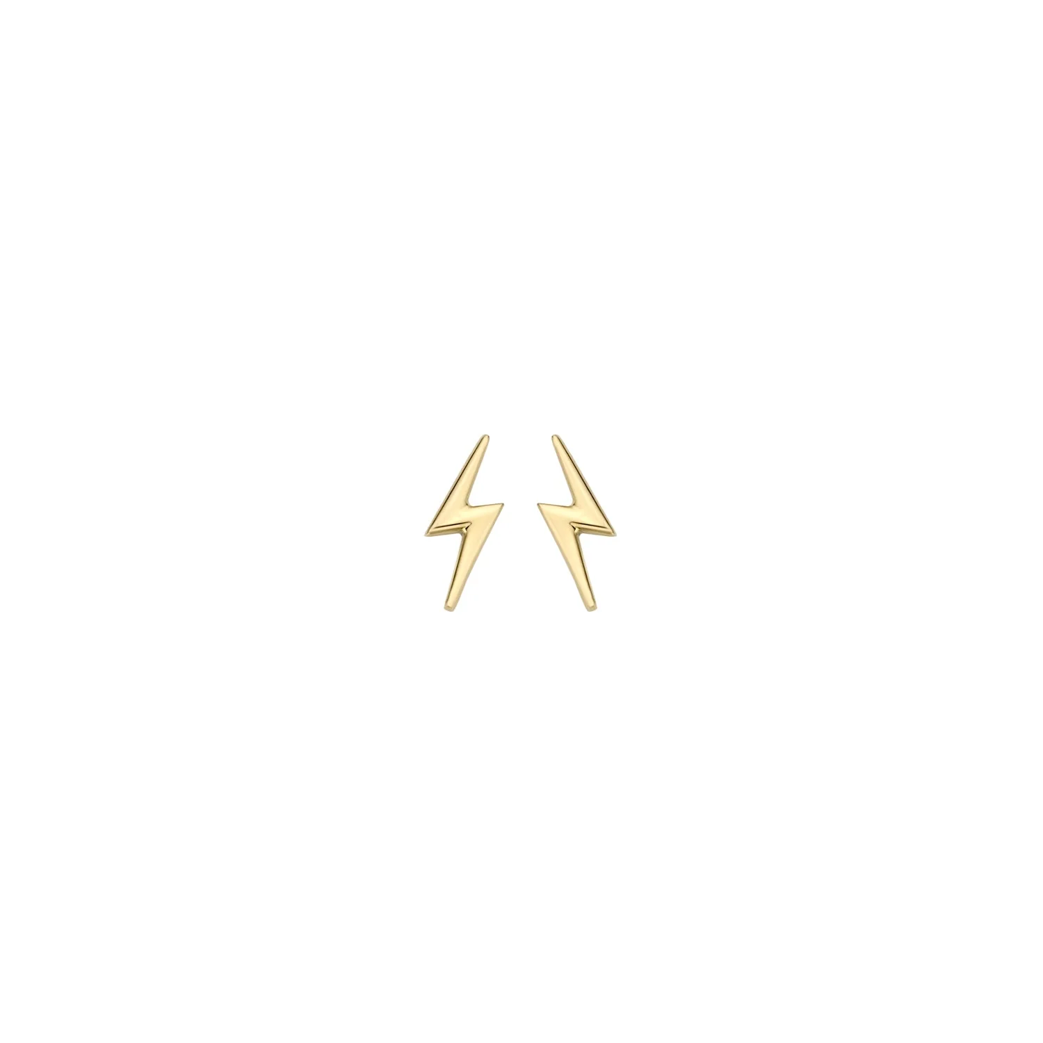 Blush 14ct Solid Gold Lightening Bolt Stud Earrings - Image 3