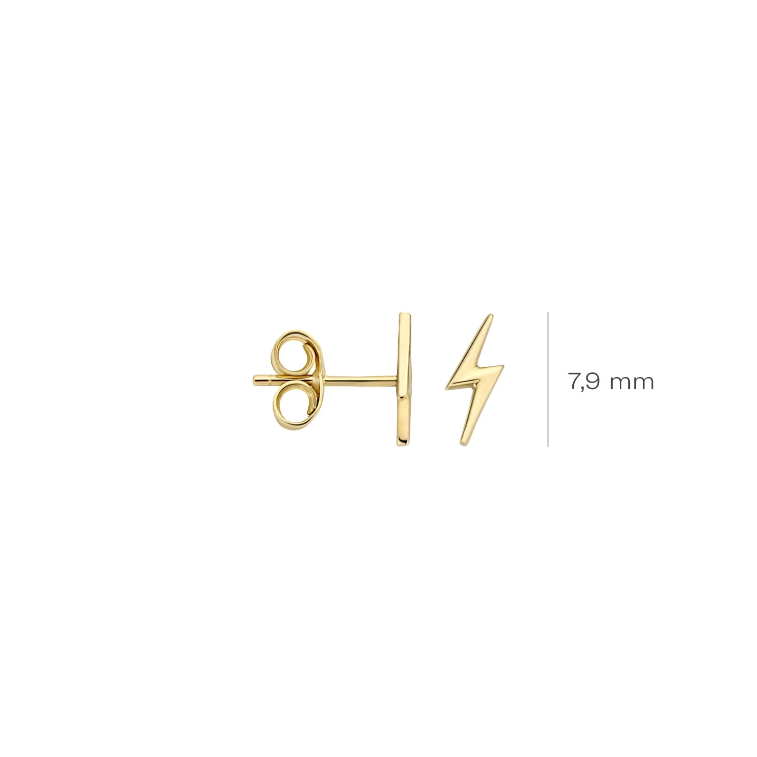 Blush 14ct Solid Gold Lightening Bolt Stud Earrings - Image 5