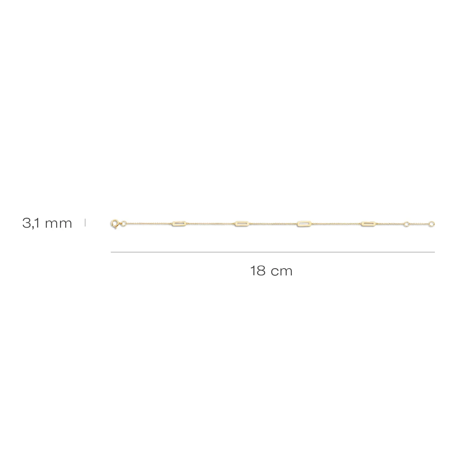 Blush 14ct Solid Gold Long Link Bracelet - Image 4
