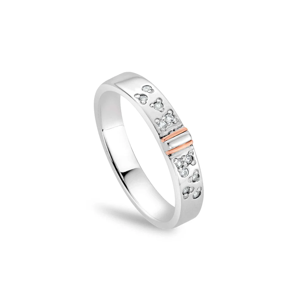 Clogau Silver Cariad Sparkle Beloved Ring