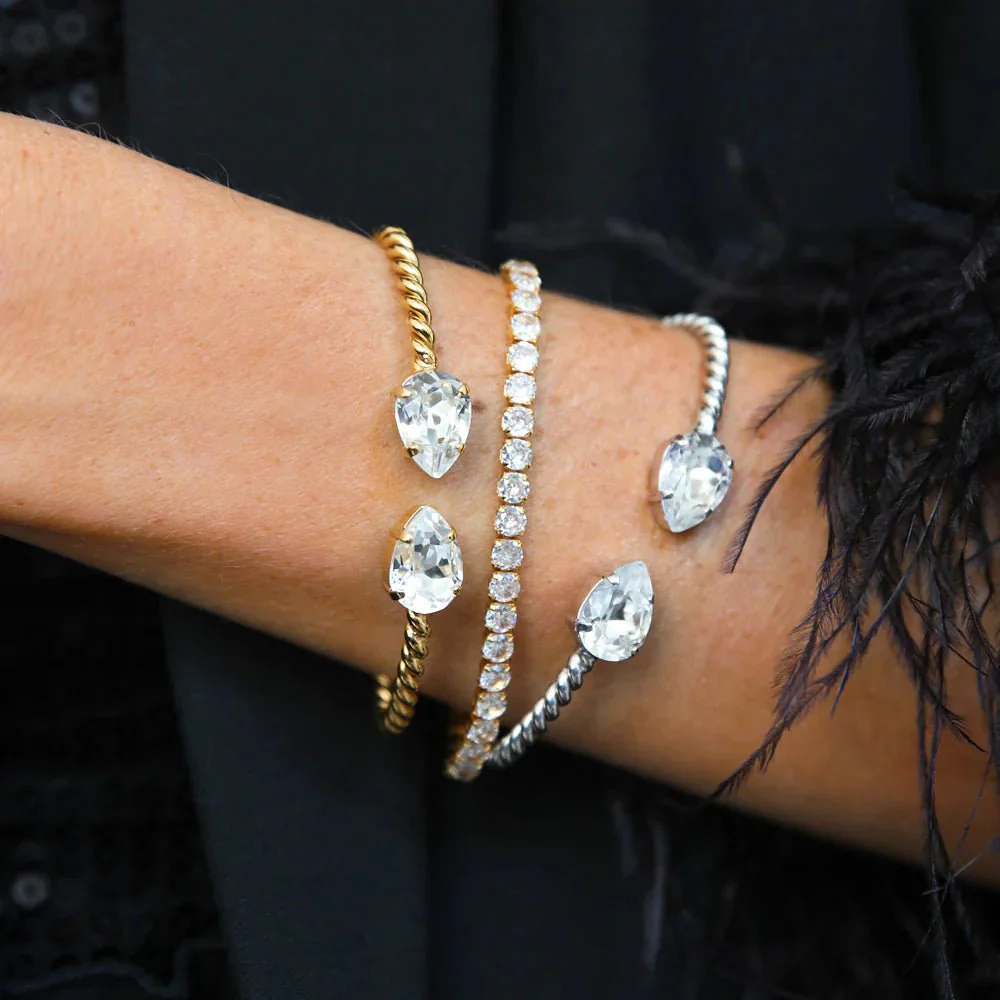 Caroline Svedbom Silver Mini Drop Crystal Bracelet - Image 2