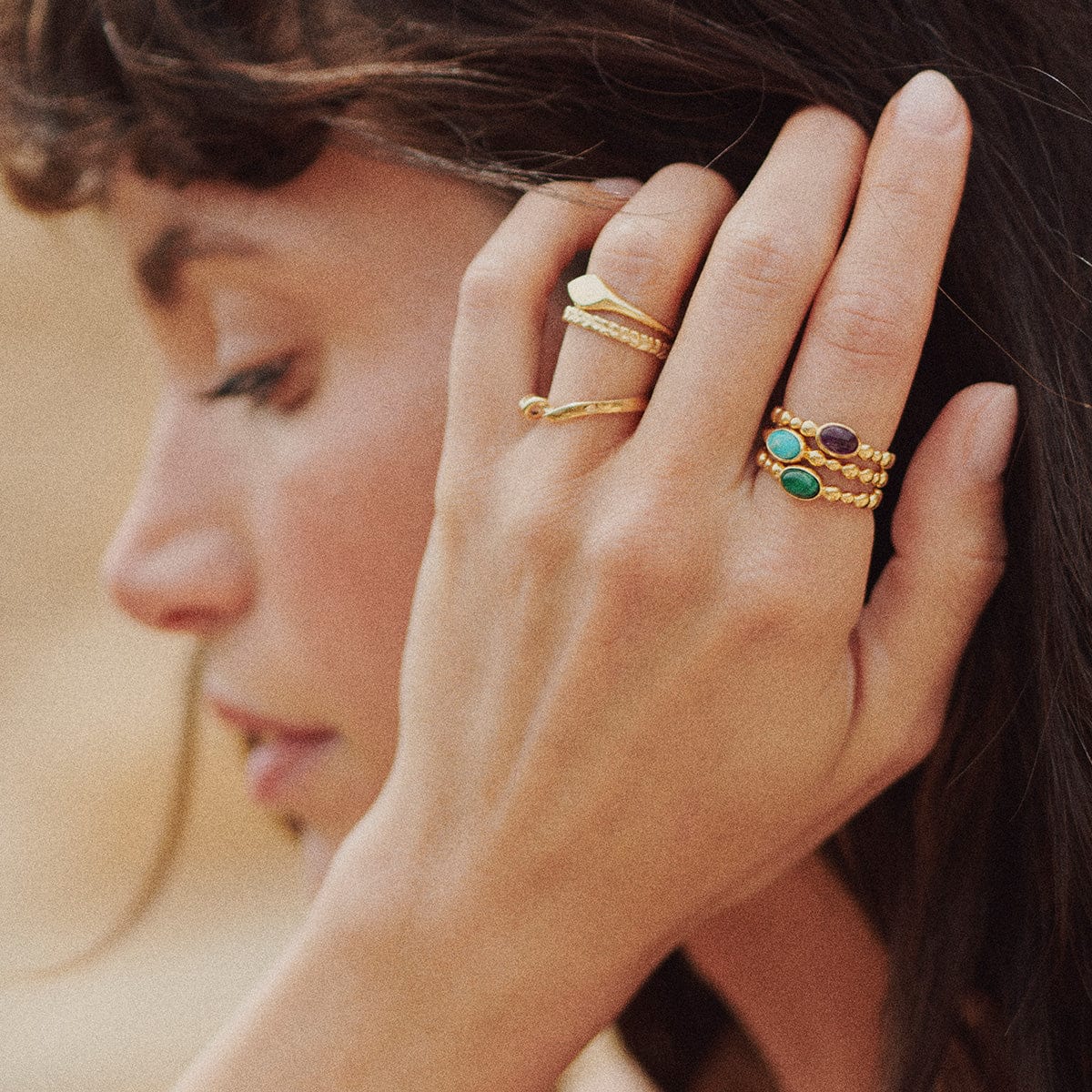 Daisy London Gold Healing Stone Ring - Image 36