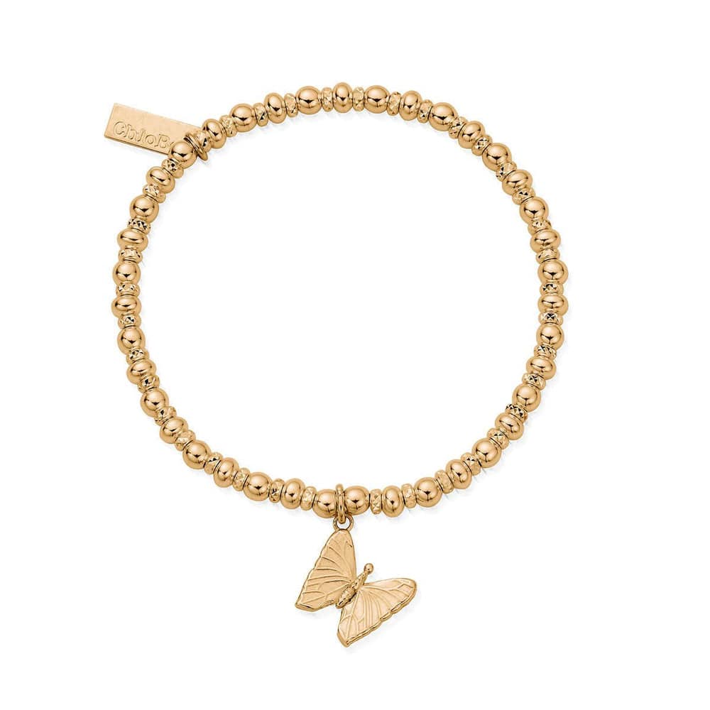 ChloBo 18CT Gold Plated Didi Sparkle Butterfly Bracelet