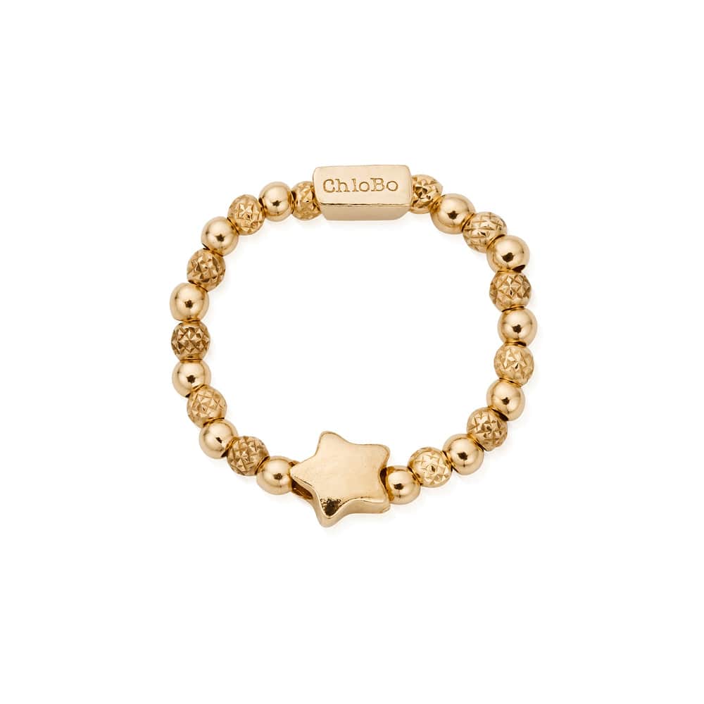 ChloBo Gold Plated Inset Star Ring