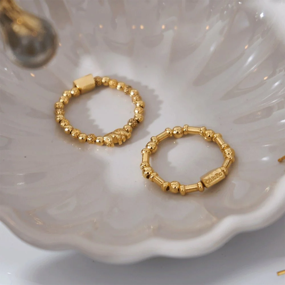 ChloBo 18CT Gold Plated Lucky Elephant Ring - Image 3