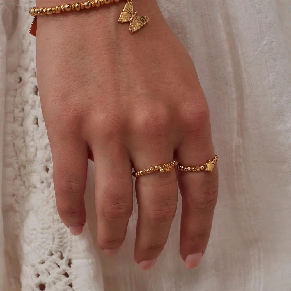 ChloBo 18CT Gold Plated Lucky Elephant Ring - Image 4