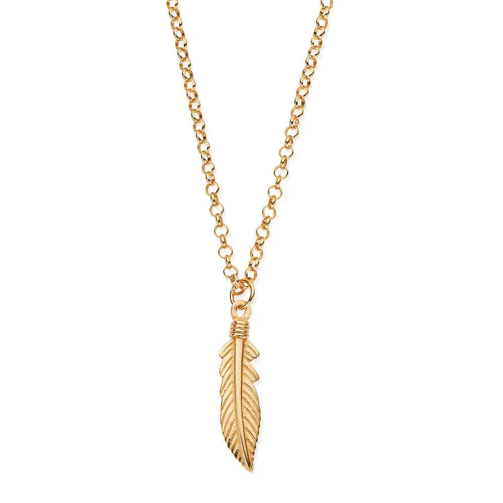 ChloBo Men's
Plated
Belcher Chain Feather Necklace