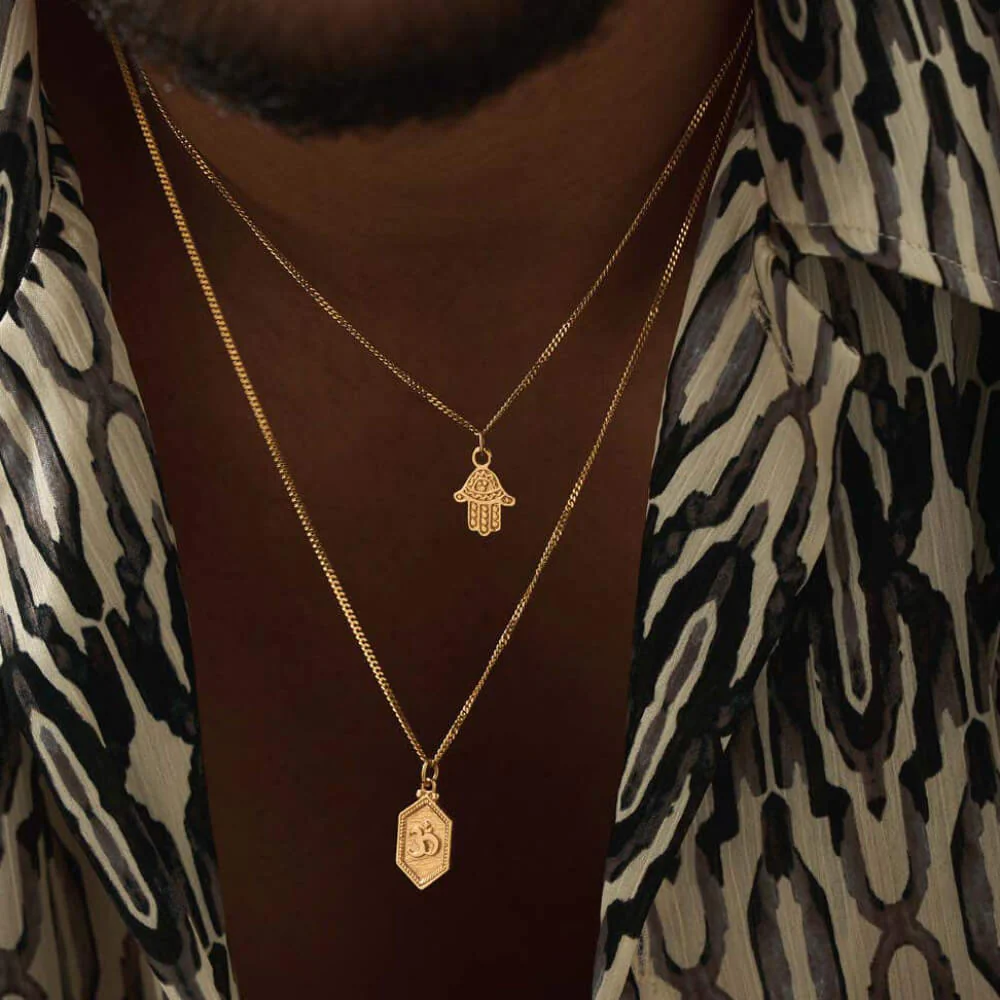 ChloBo Men's
Plated
Curb Chain Hamsa Necklace - Image 2