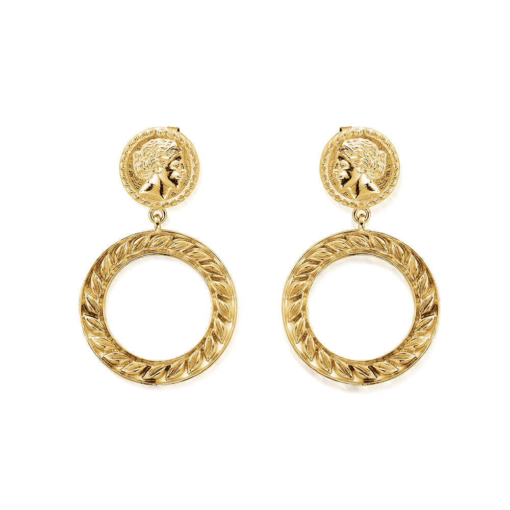 ChloBo Gold Aphrodite Goddess Statement Earrings
