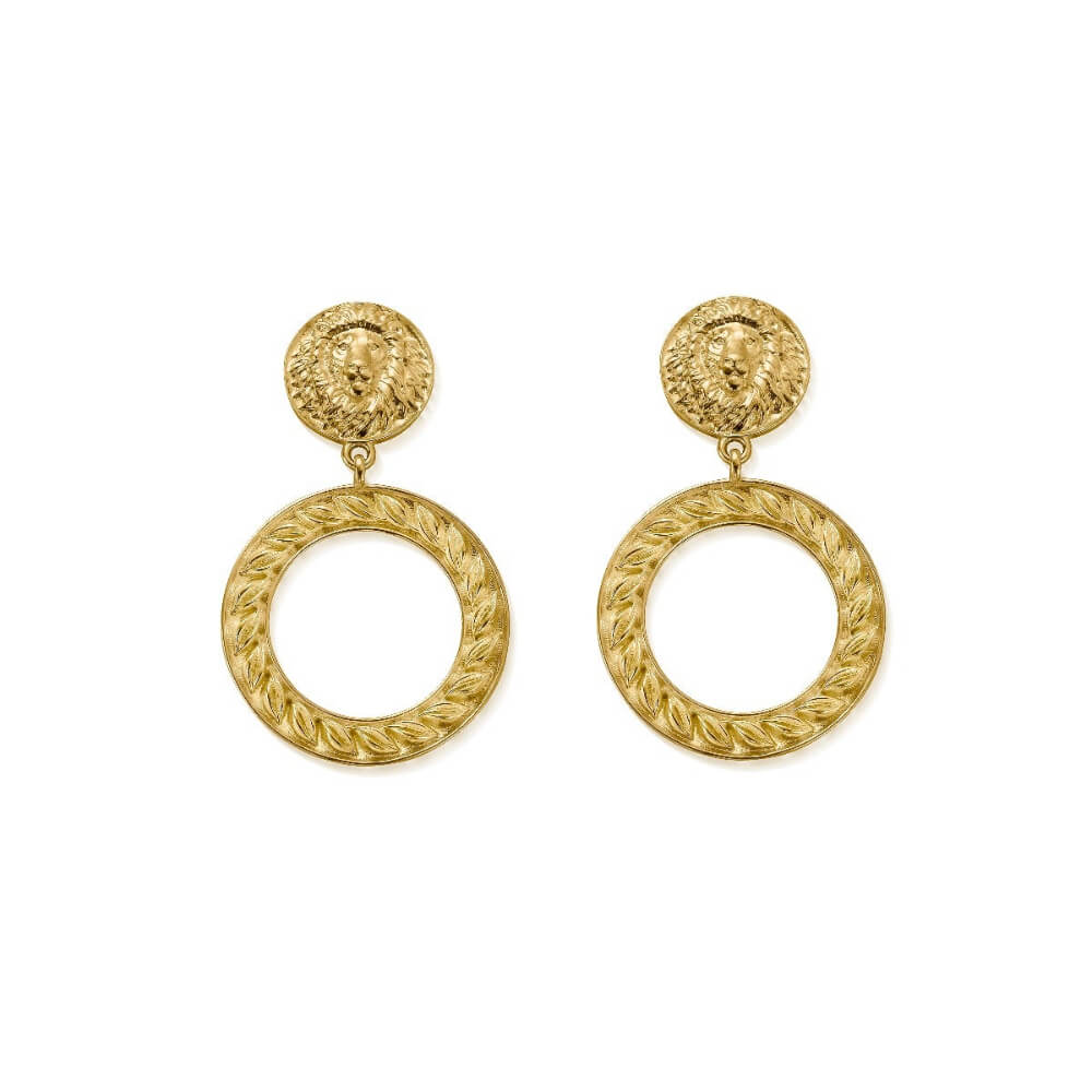 ChloBo Gold Lion Statement Earrings
