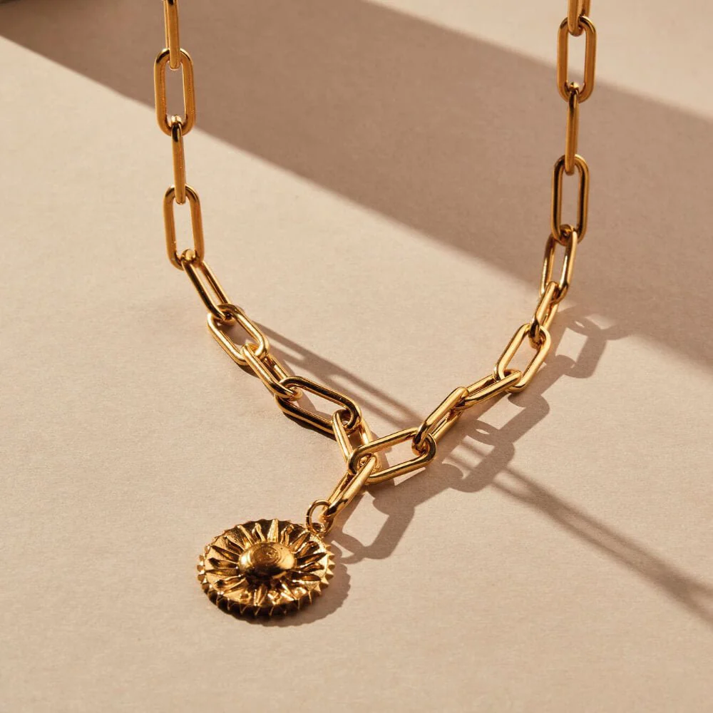 ChloBo Gold Medium Link Sun Necklace - Image 2