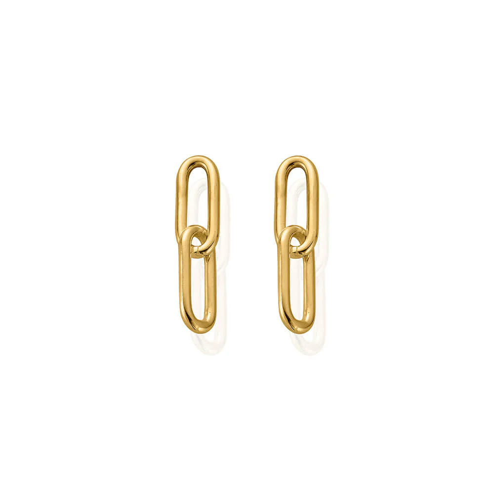 ChloBo Gold Medium Two Link Earrings