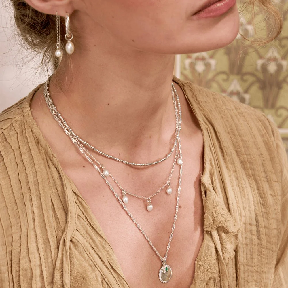 Chlobo 925 Sterling Silver Ethereal Pearl Drop Earrings - Image 3