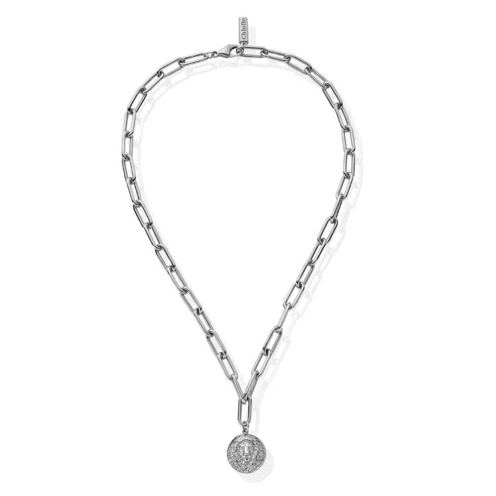 ChloBo 
Silver Medium Link Lion Necklace