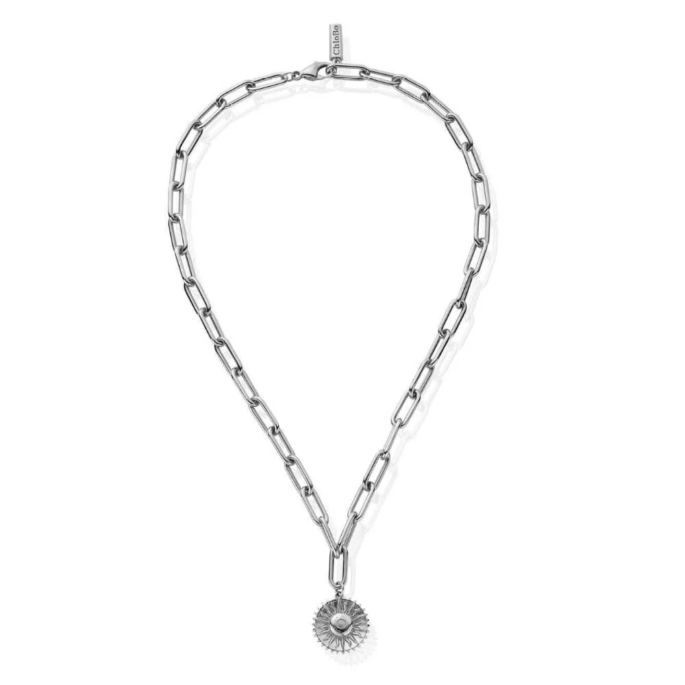 ChloBo
Silver Medium Link Sun Necklace