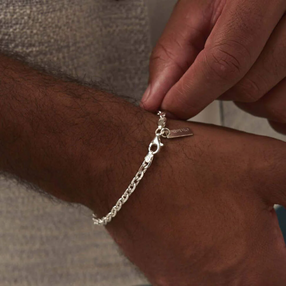 ChloBo Men's
Silver
Anchor Chain Bracelet - Image 2