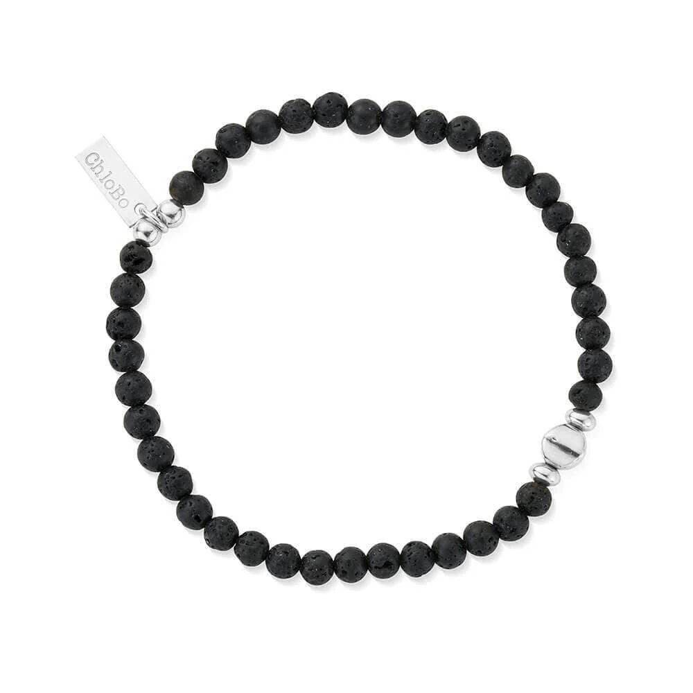 ChloBo Men's
Silver
Black Lava Bracelet