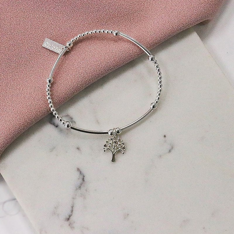 ChloBo Silver Cute Mini Heart Tree of Life Bracelet - Image 3