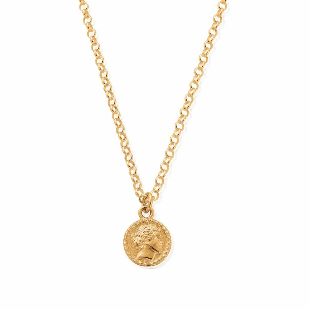 ChloBo Gold Belcher Chain Aphrodite Goddess Necklace
