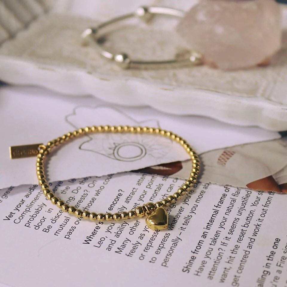 ChloBo Gold Cute Charm Puffed Heart Bracelet - Image 2