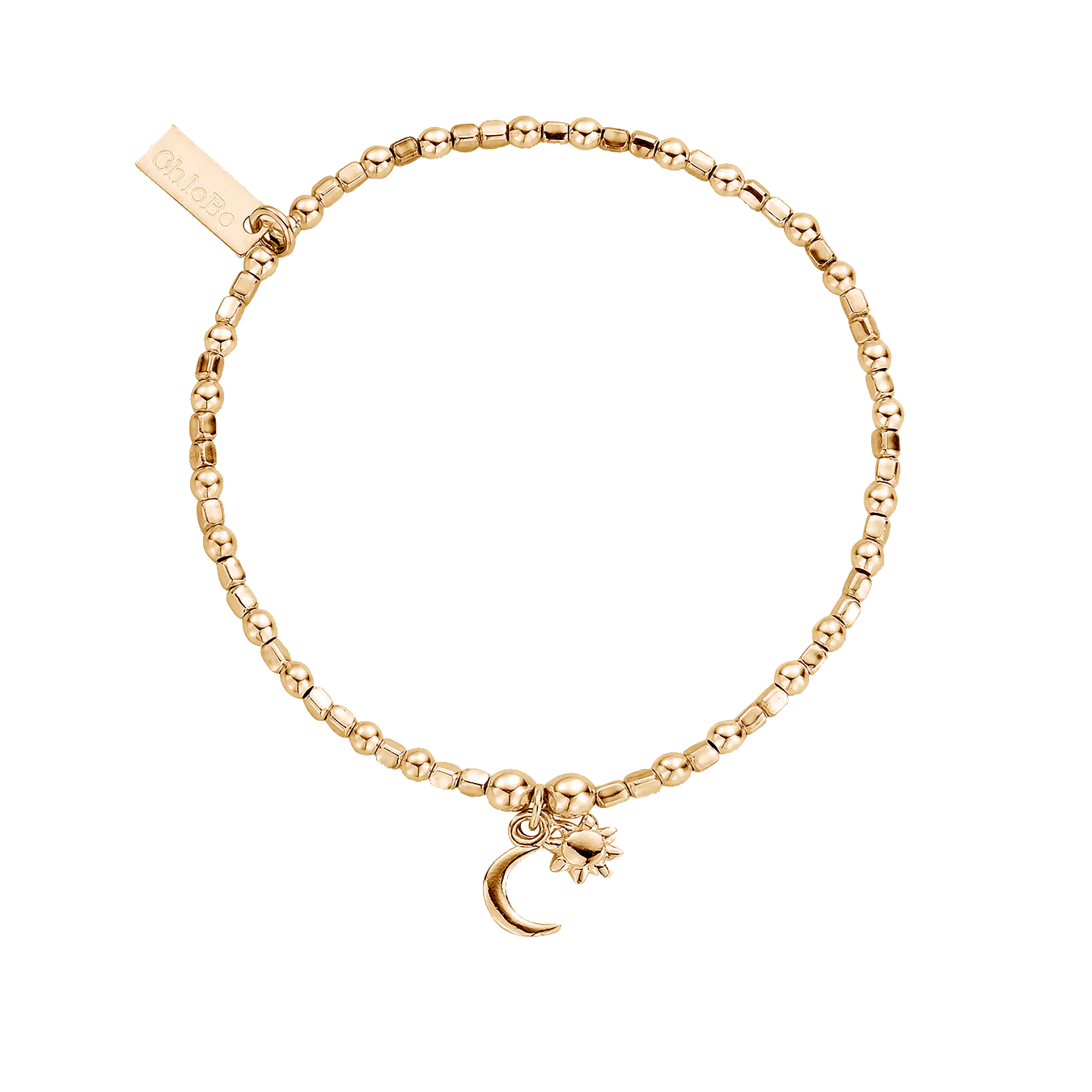 ChloBo Gold Dainty Moon and Sun Bracelet