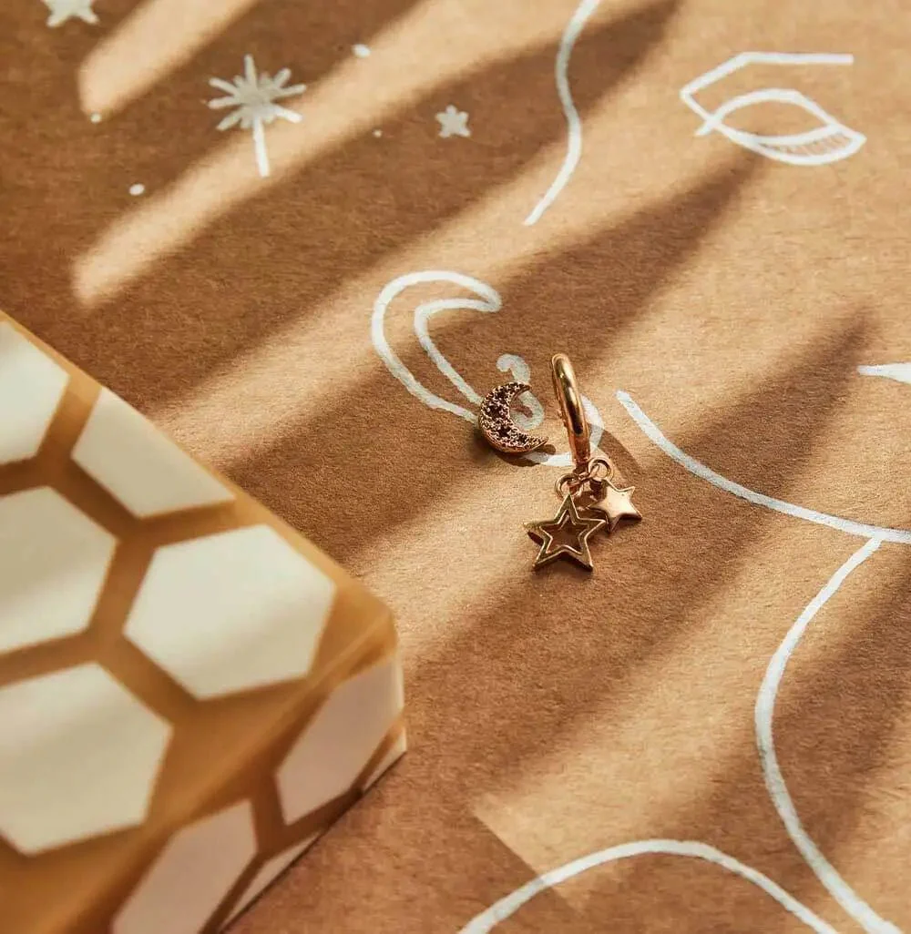 ChloBo Gold Double Star Hoops - Image 3