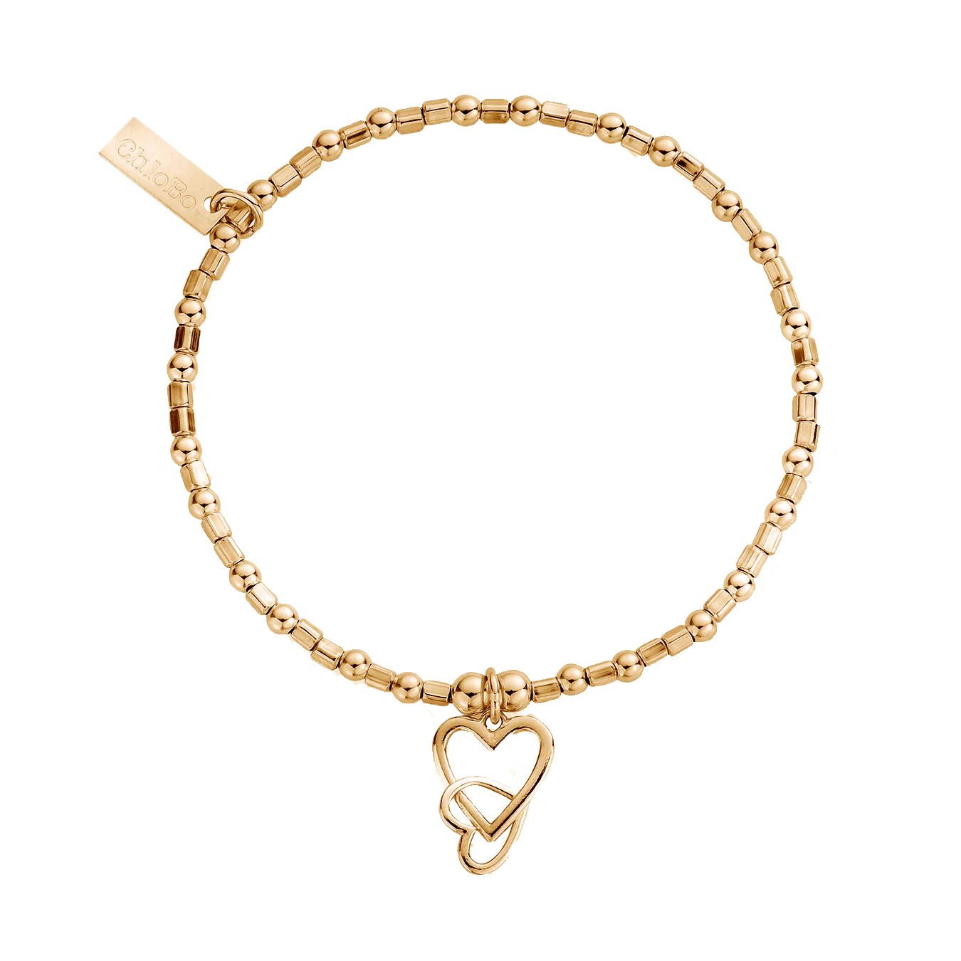 ChloBo Gold Interlocking Love Heart Bracelet