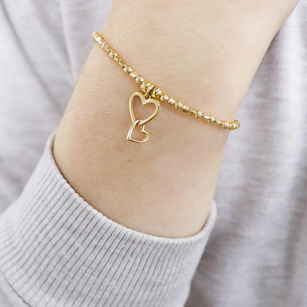 ChloBo Gold Interlocking Love Heart Bracelet - Image 2