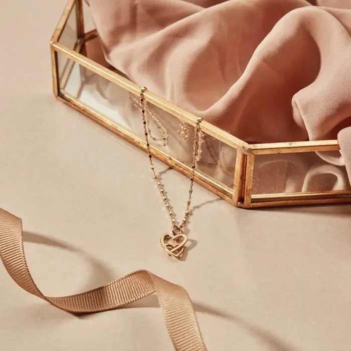 Chlobo Gold Interlocking Love Heart Necklace - Image 3