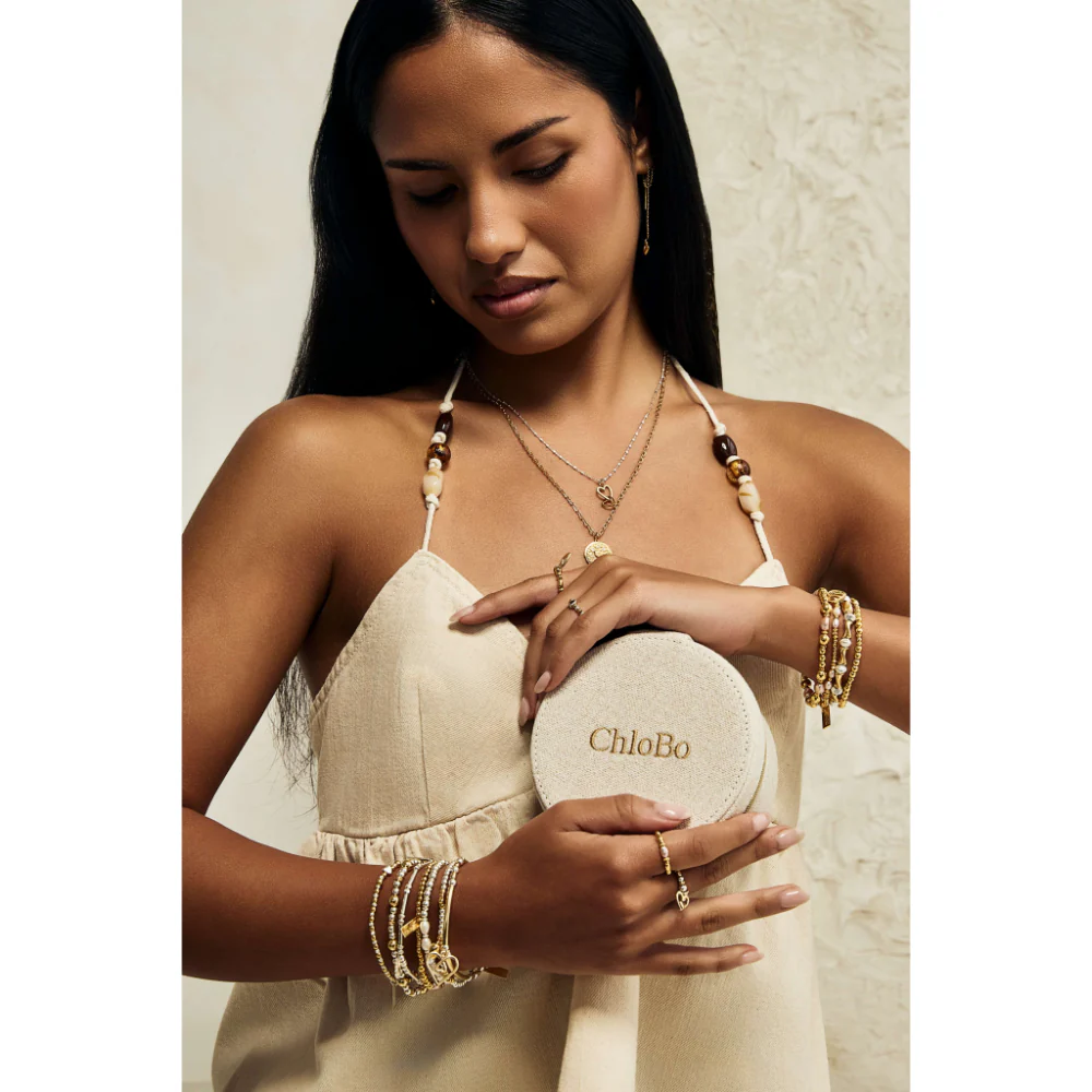 ChloBo Gold Loving Heart Pink Pearl Bracelet - Image 5
