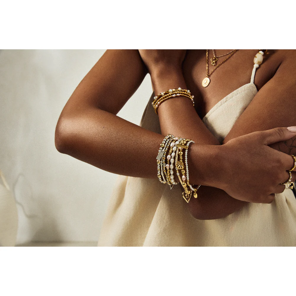 ChloBo Gold Loving Heart Pink Pearl Bracelet - Image 7
