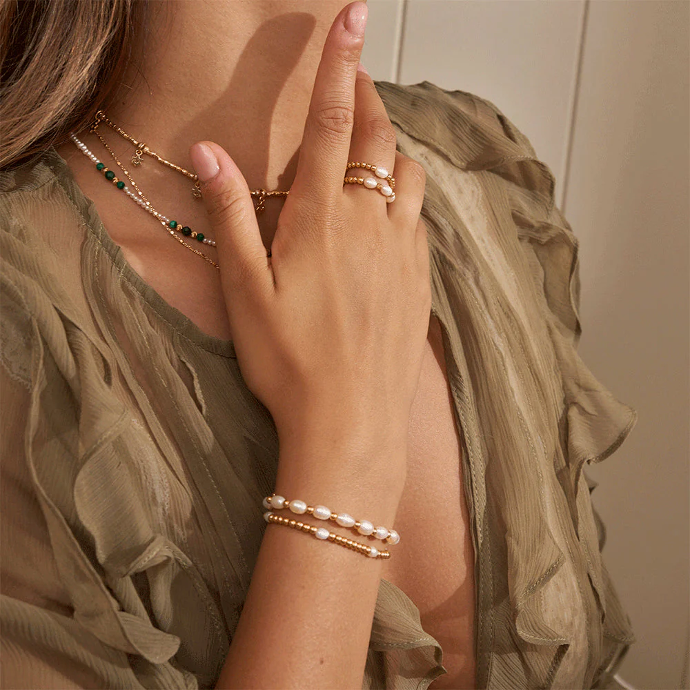 Chlobo Gold Pearl Set of 2 Bracelets - Image 2