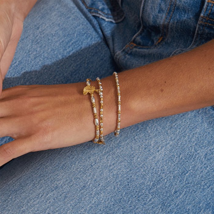 ChloBo Gold Mixed Curved Feather Bracelet - Image 5