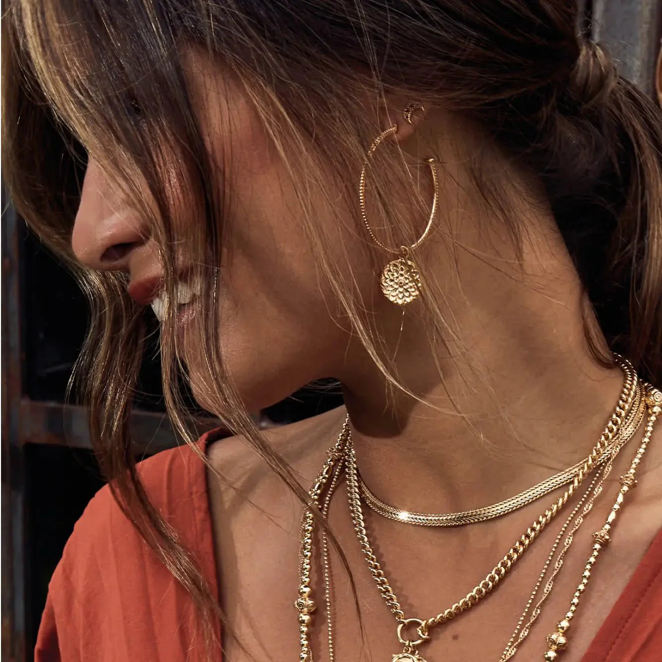 ChloBo Gold Starry Moon Earrings - Image 2